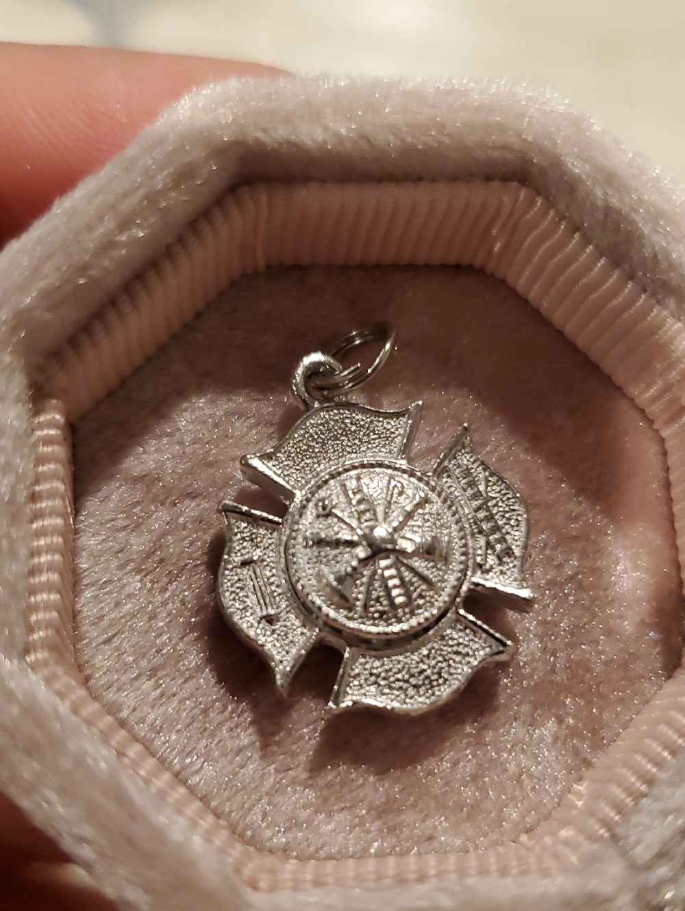 Vintage Fire Fighter Sterling Silver Cross